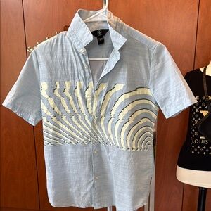 Nordstrom Volcom NWOT 12 Light Blue Patterned Men's Shirt